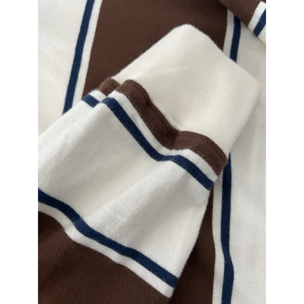 Abercrombie & Fitch Rugby Oversized Polo Shirt Men's Medium Stripe Preppy Brown - Picture 6 of 14